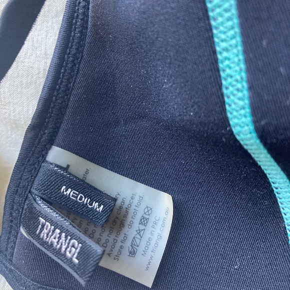 TRIANGL Chloe Neoprene Triangle Turquoise Contrast Black Bikini - Picture 7 of 8